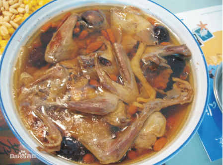 天麻蒸乳鸽